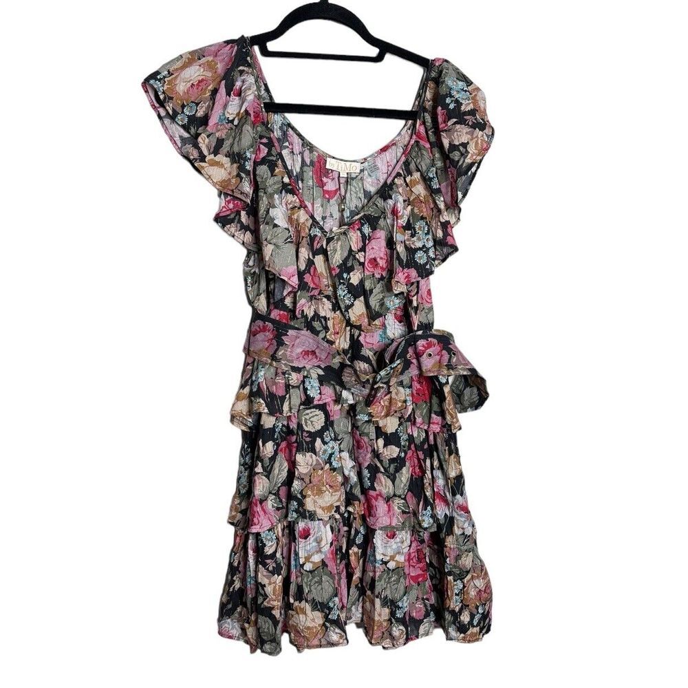 by TiMo Womens Multicolor Rose Garden Floral Ruffled  Dress‎ Size Md